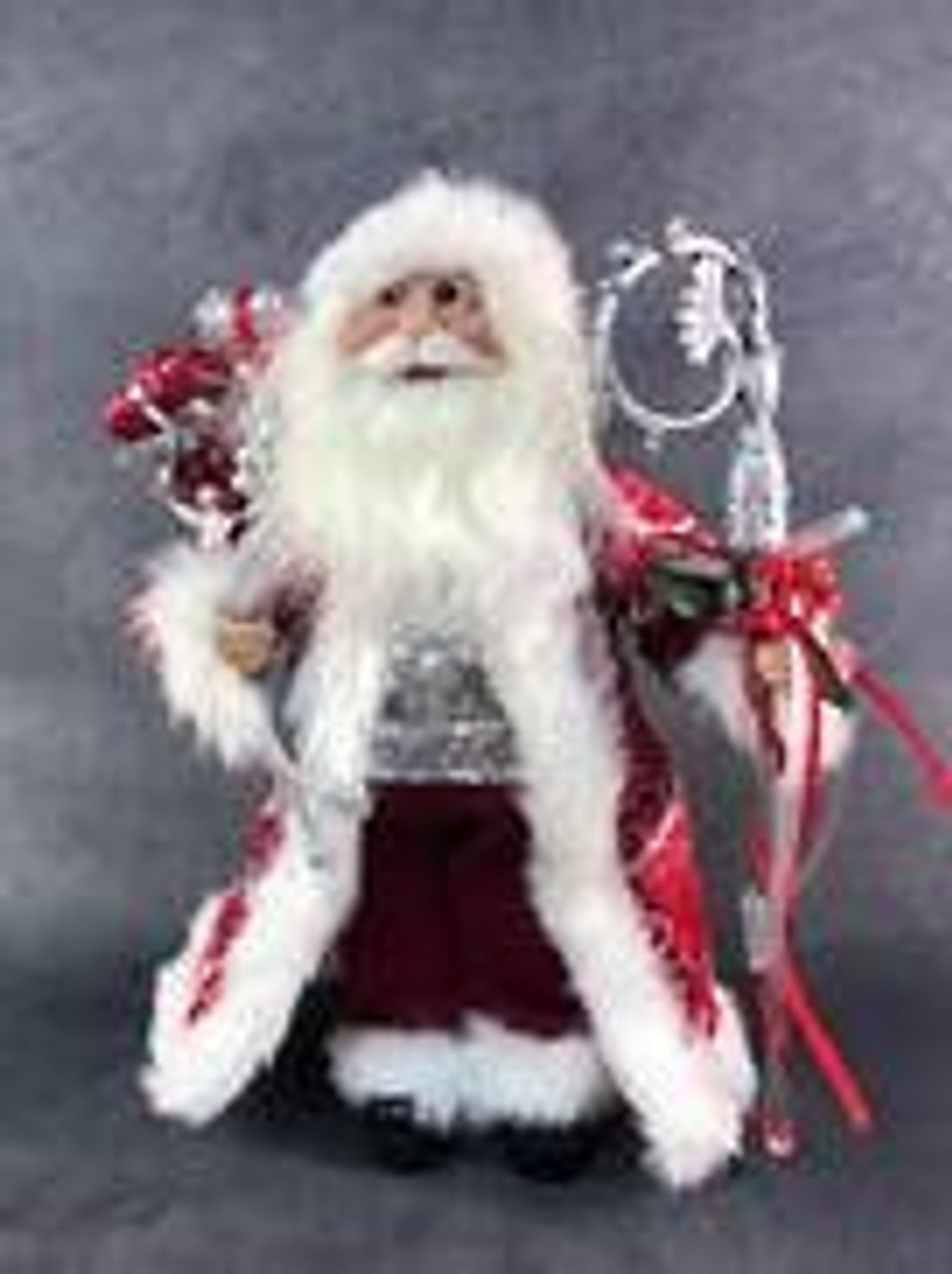 40cm Santa Red Silver Holding Scepter and Gift