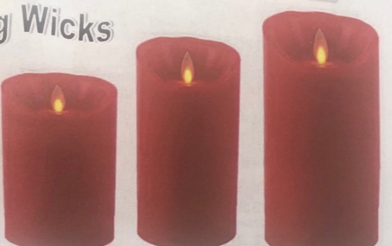 LED Moving Wicks Wax Candles Red (large)