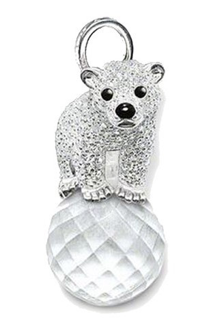 925 Sterling Silver Polar Bear & Snake Chain