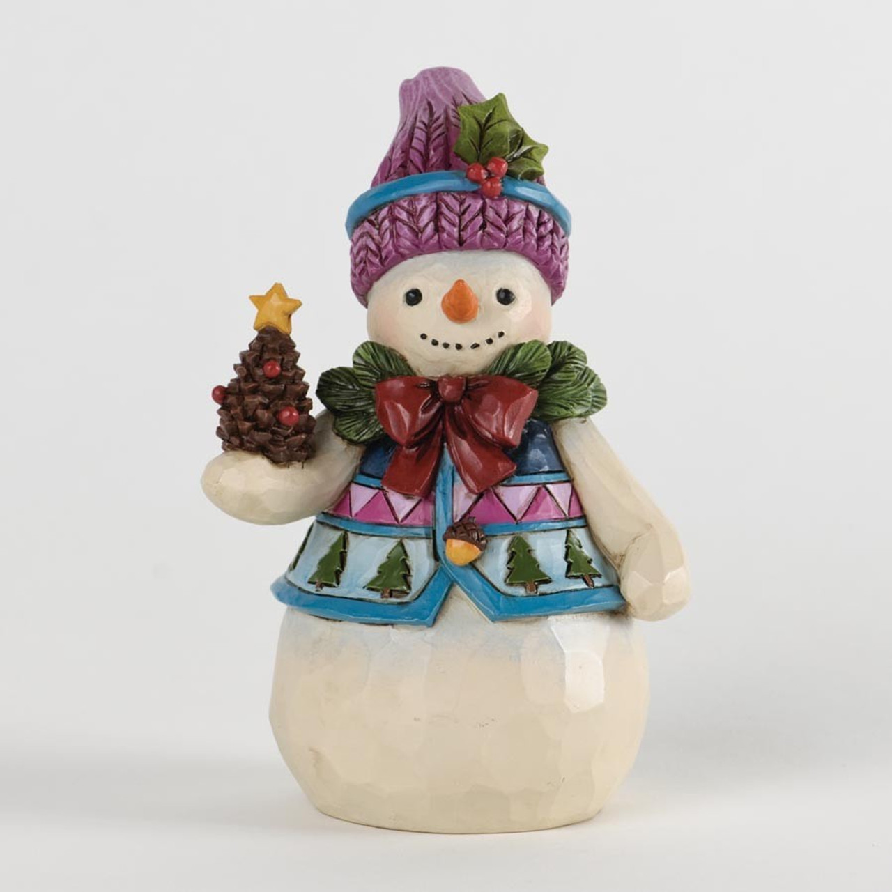 Pinecones & Holly Pint-sized Snowman with Pinecones - Heartwood Creek