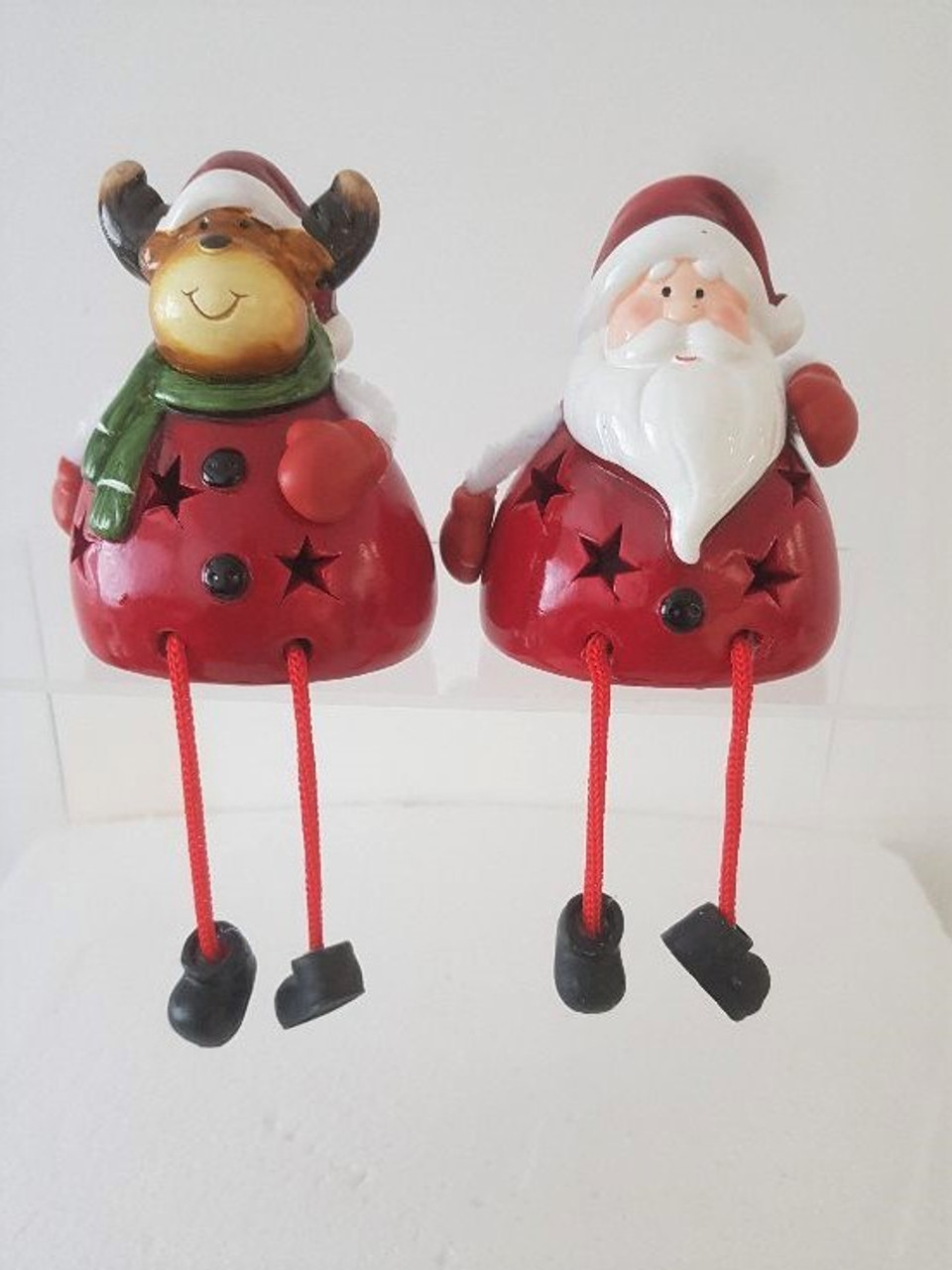 Multi-Colour LED Flashing Santa Shelf Sitter B/O