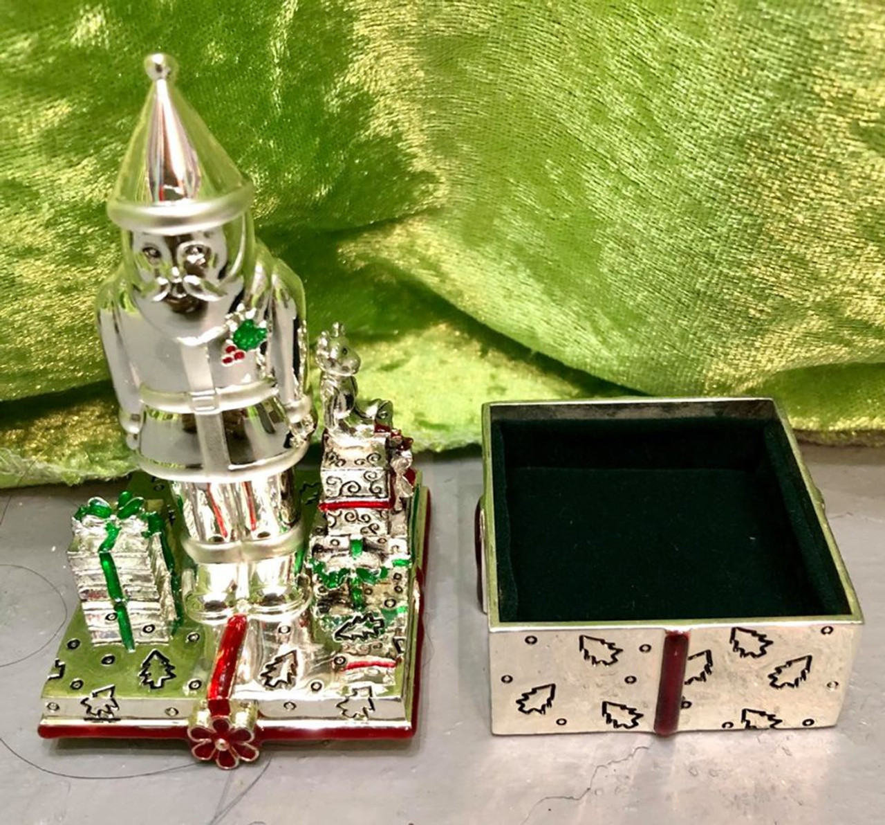 Silverplated Collectible Santa Trinket Box