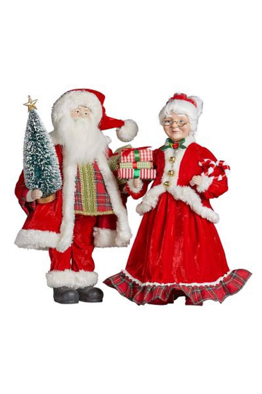 Santa & Mrs Claus, Set of 2, 49/45cm H
