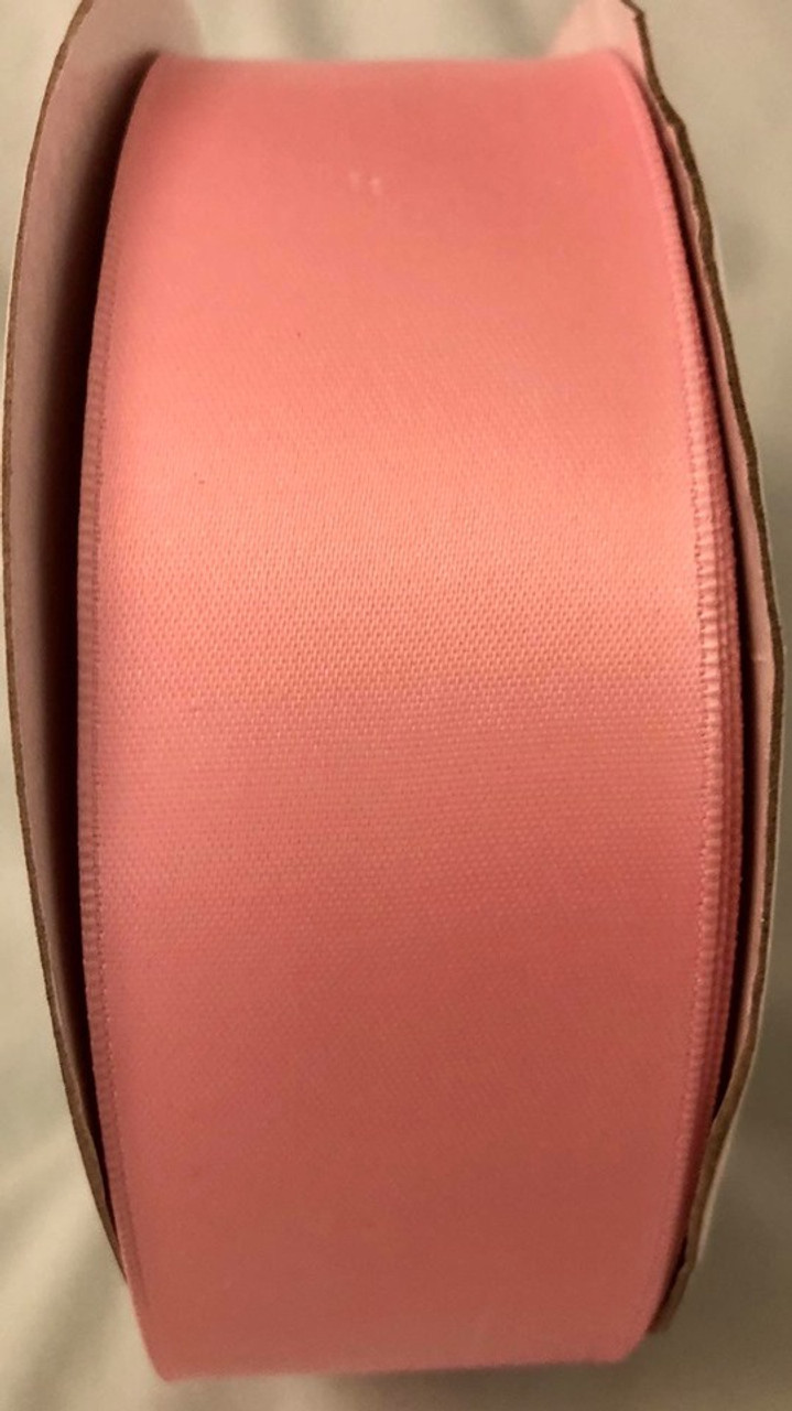 Plain Pink Wire Edged Satin Ribbon - per metre