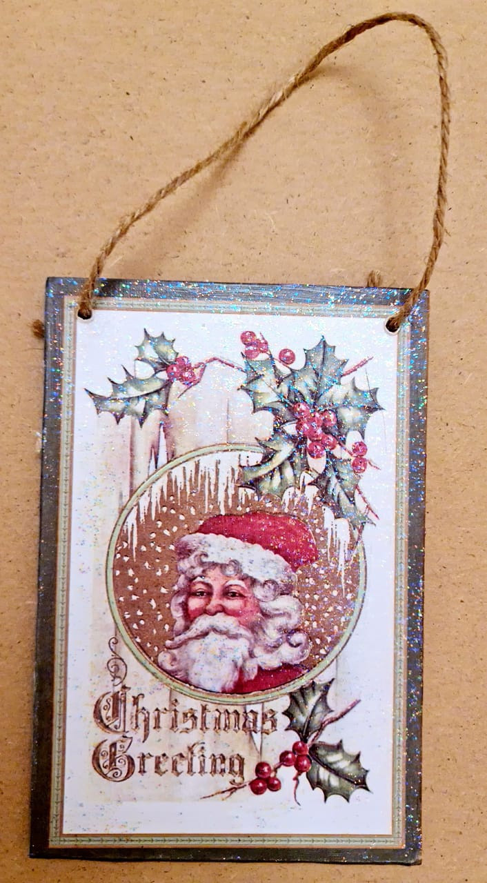 Wooden Postcard Santa Hanger