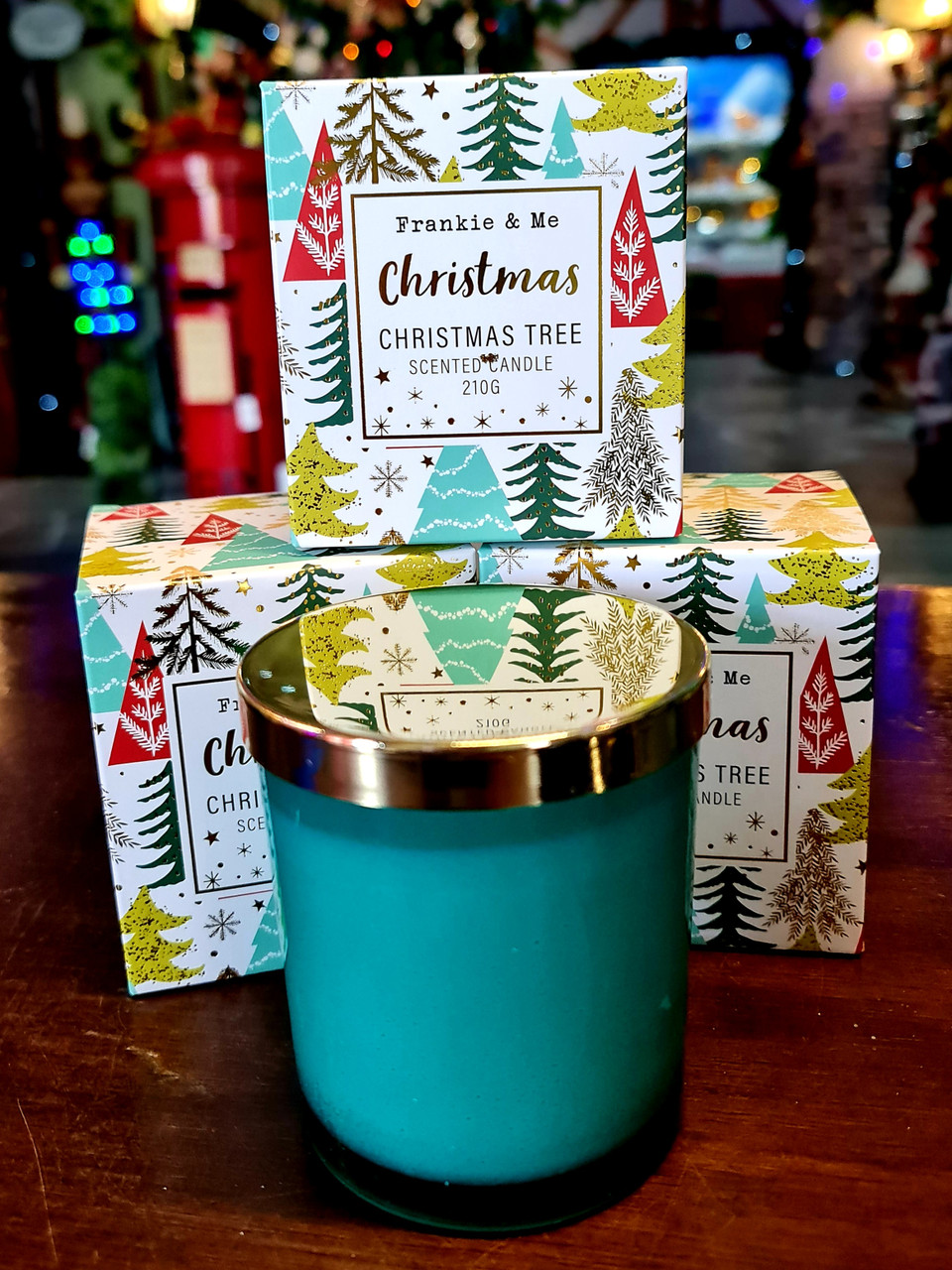 Christmas Tree Scented Candle Teal Christmas Magic Makers