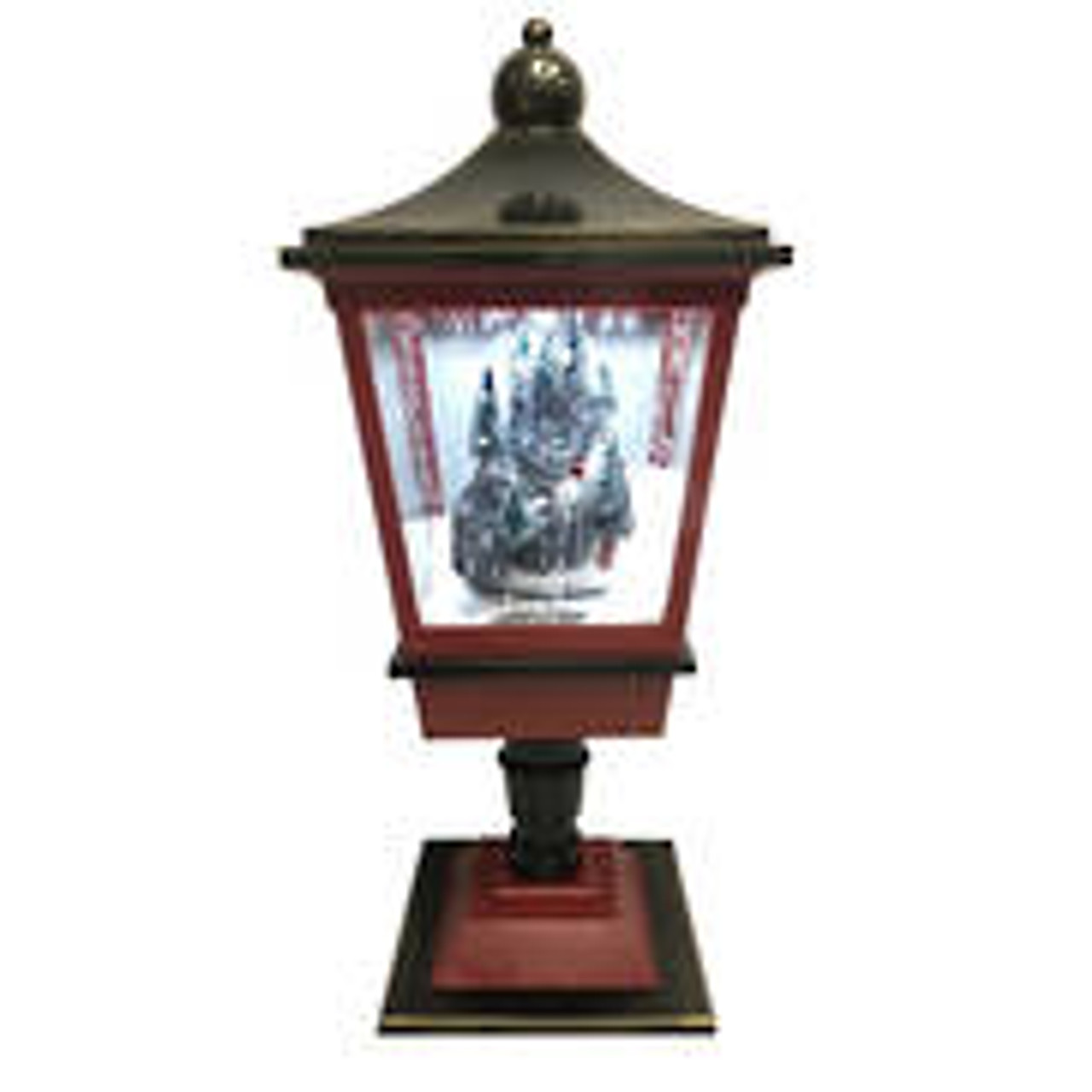 Red/Green Table Lamp with Train