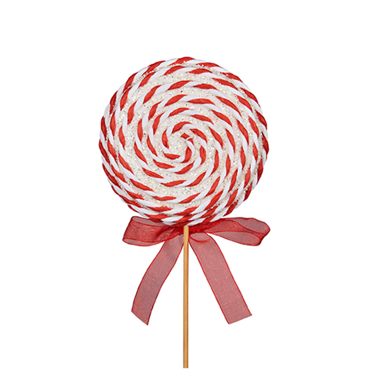 23cm Hanging White/Red Lollipop