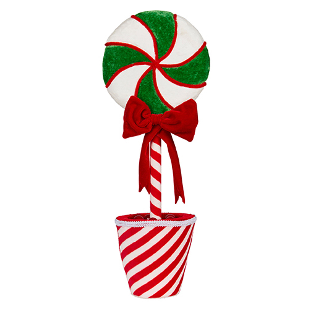 49cmH Candy Cane Topiary Pot