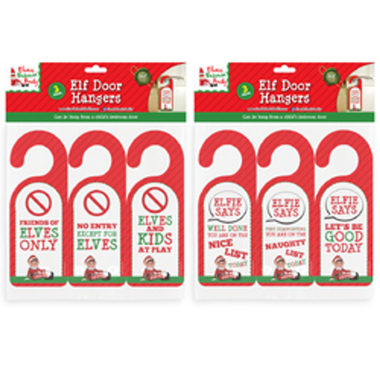 Naughty Elf Door Hanger 3pc Set