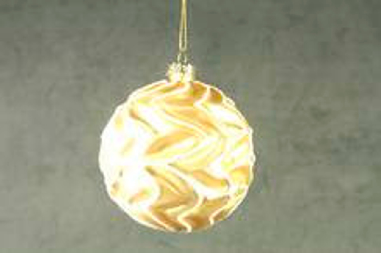 8cmd Gold Glass Ball with Wavy White