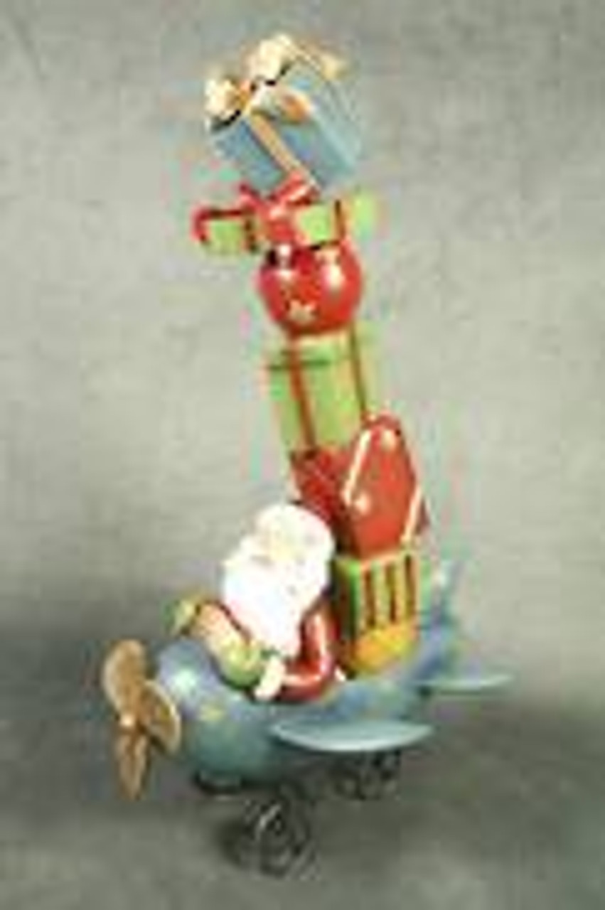 Resin Santa in Plane with Present Stack