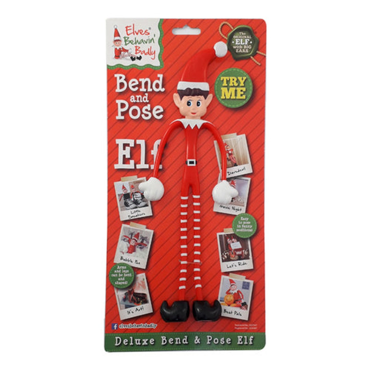 Xmas Naughty Elf Bendy PVC 30cm