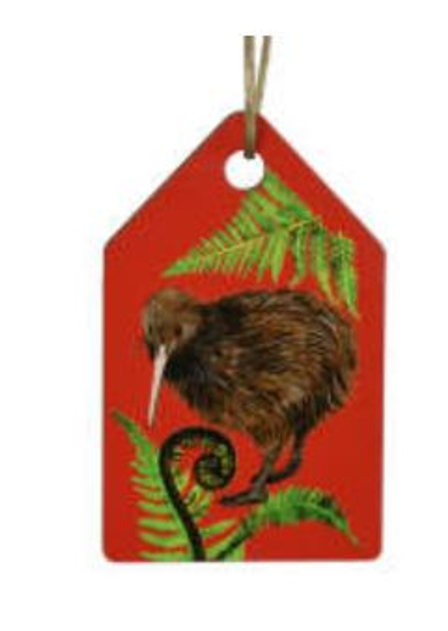 8cm Wooden Kiwi on Red