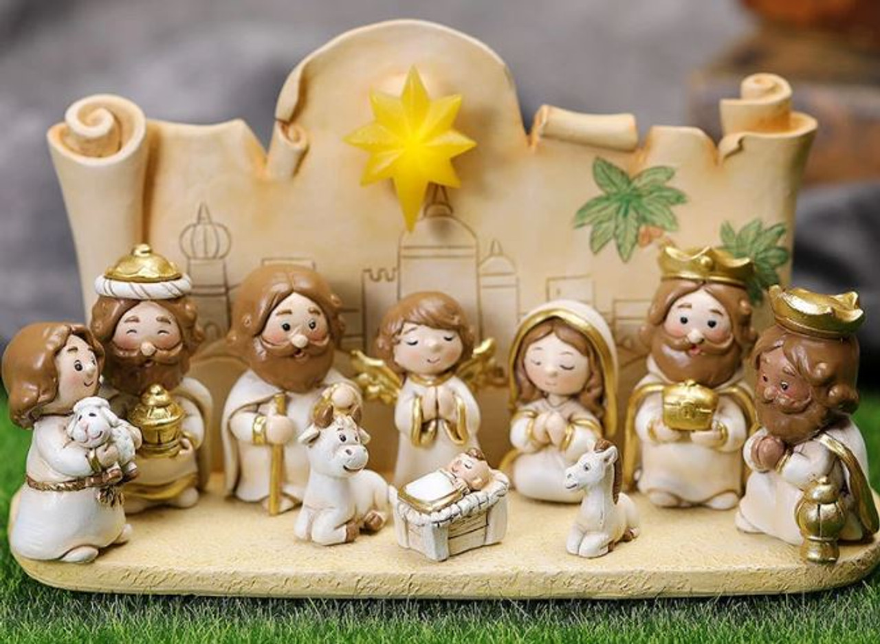 Resin Nativity with Stable