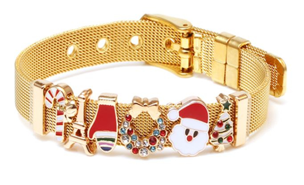 Stainless Steel Adjustable Xmas Bracelet - Assorted