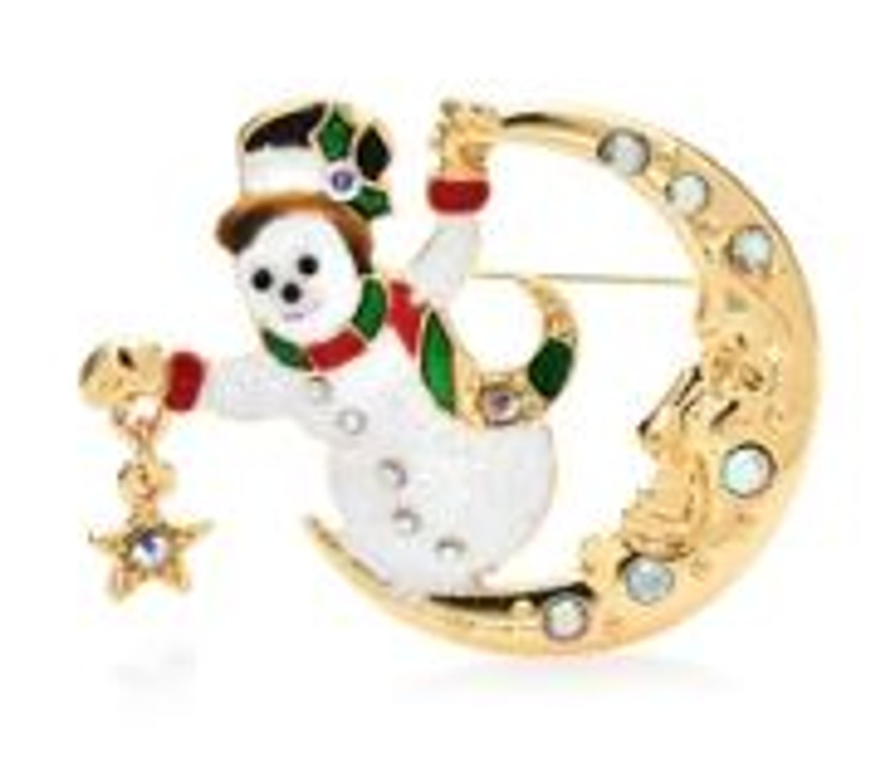 Catch a Star Snowman Brooch