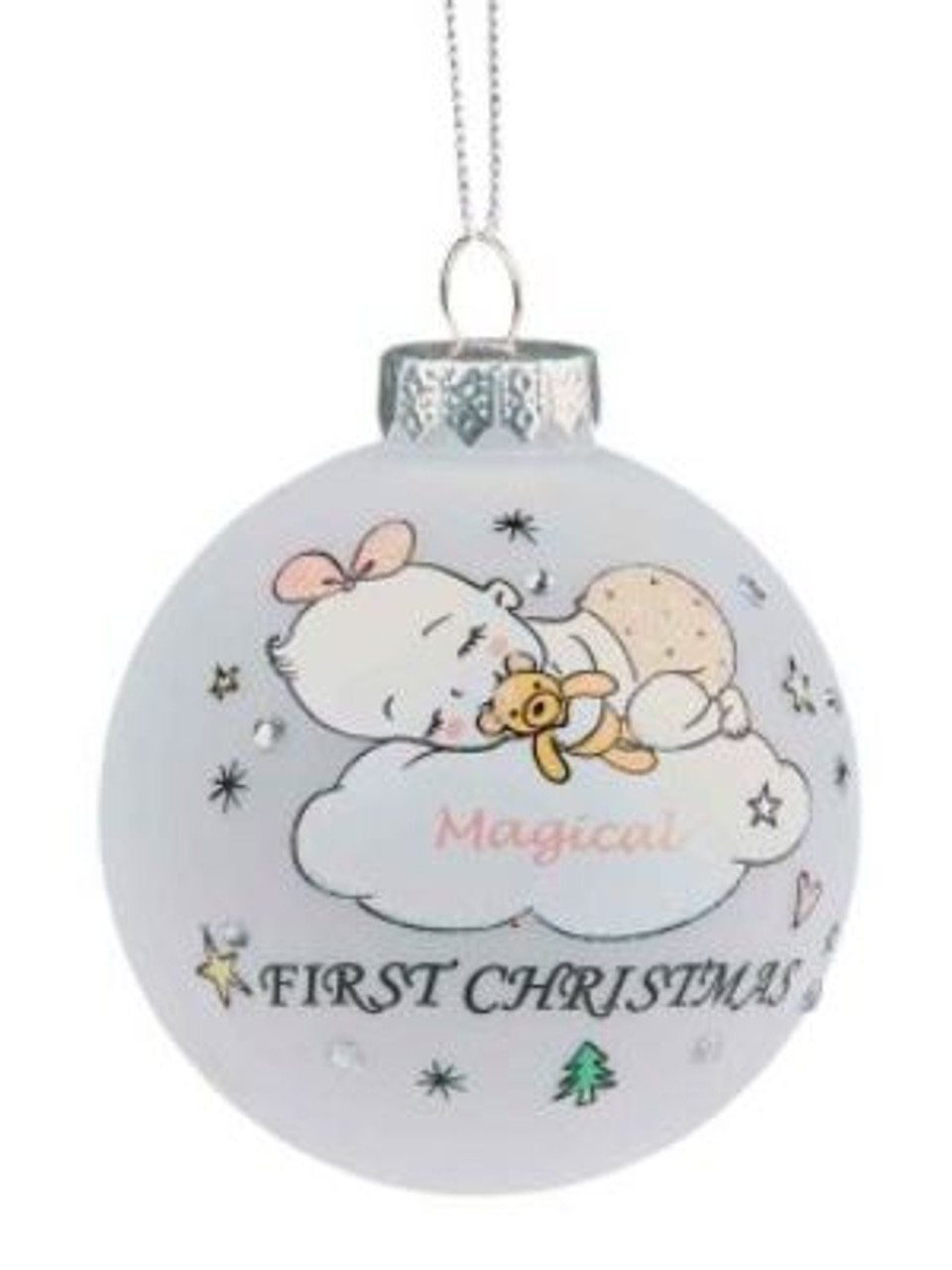 8cm Pink Baby’s 1st Christmas Bauble