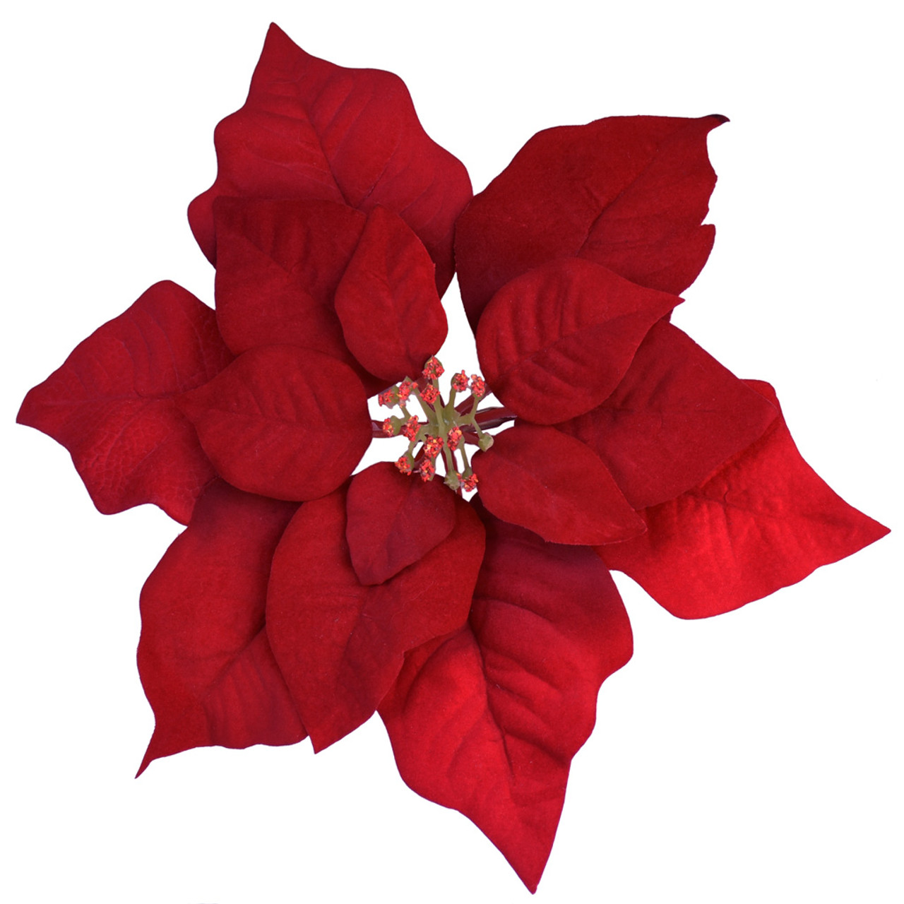 25cm Red Poinsettia with Clip