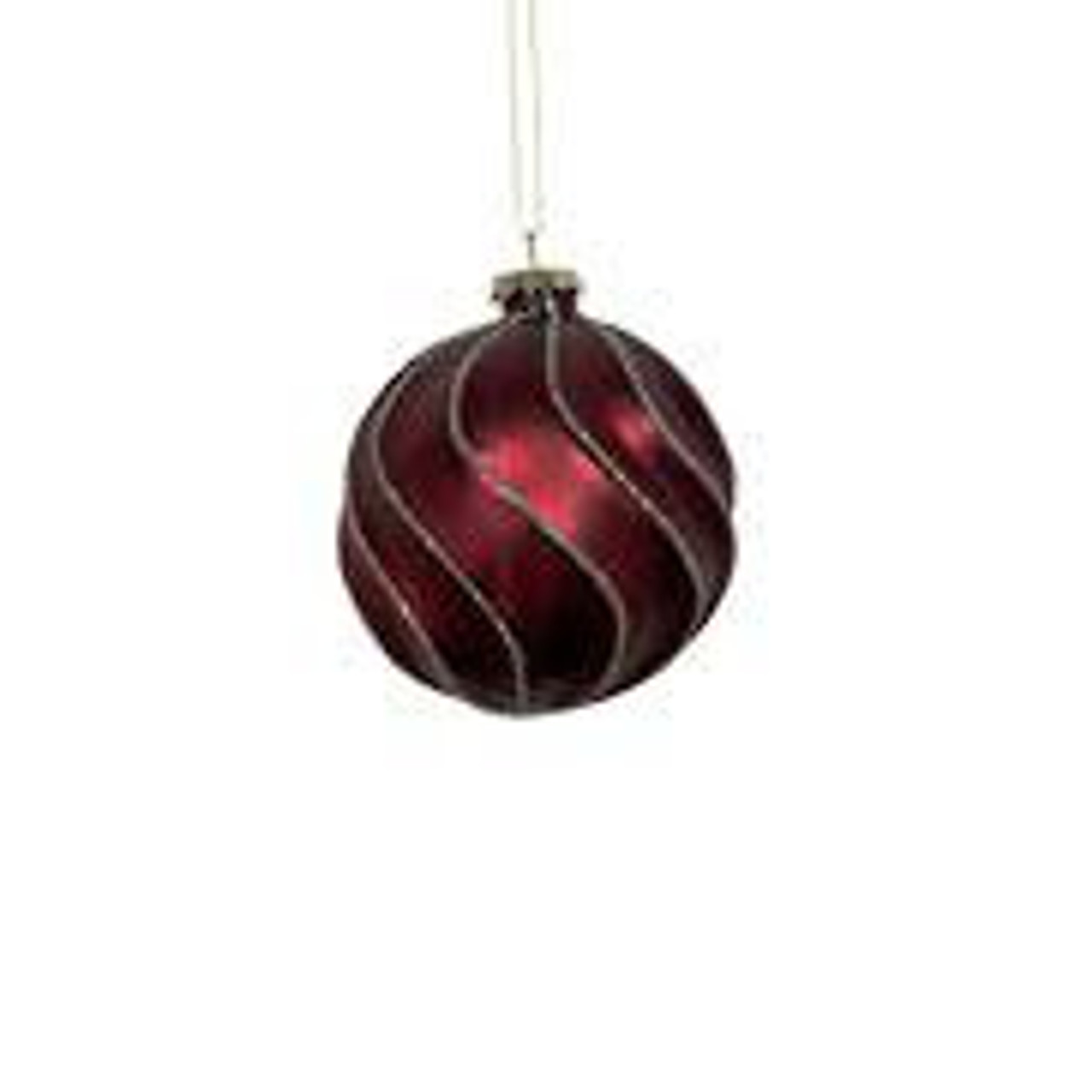 8cm D Red Swirl Glass Ball