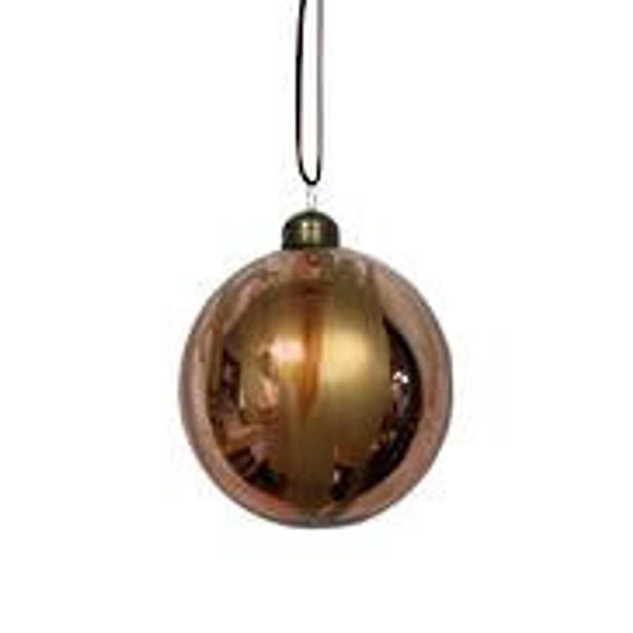 8cm d Pink Bronze Marbled Glass Ball