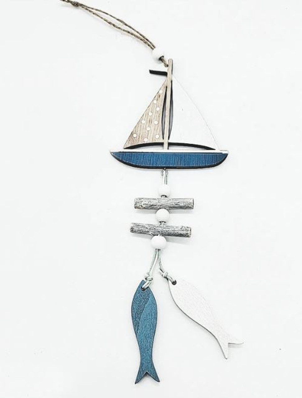 Wooden Boat and Fish Hanger