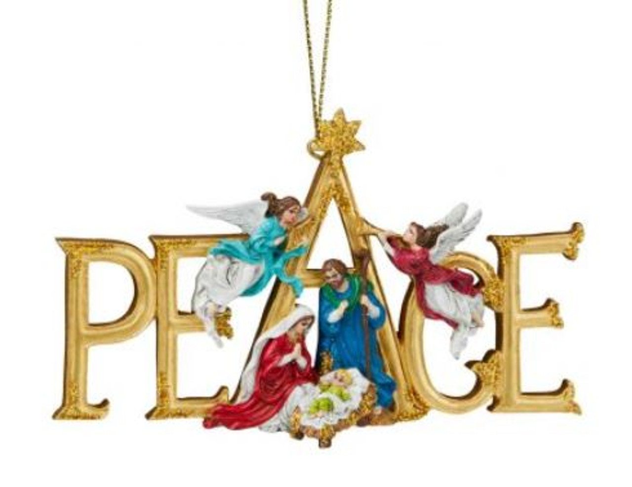 Peace Sign Hanging Christmas Decoration -13cm
