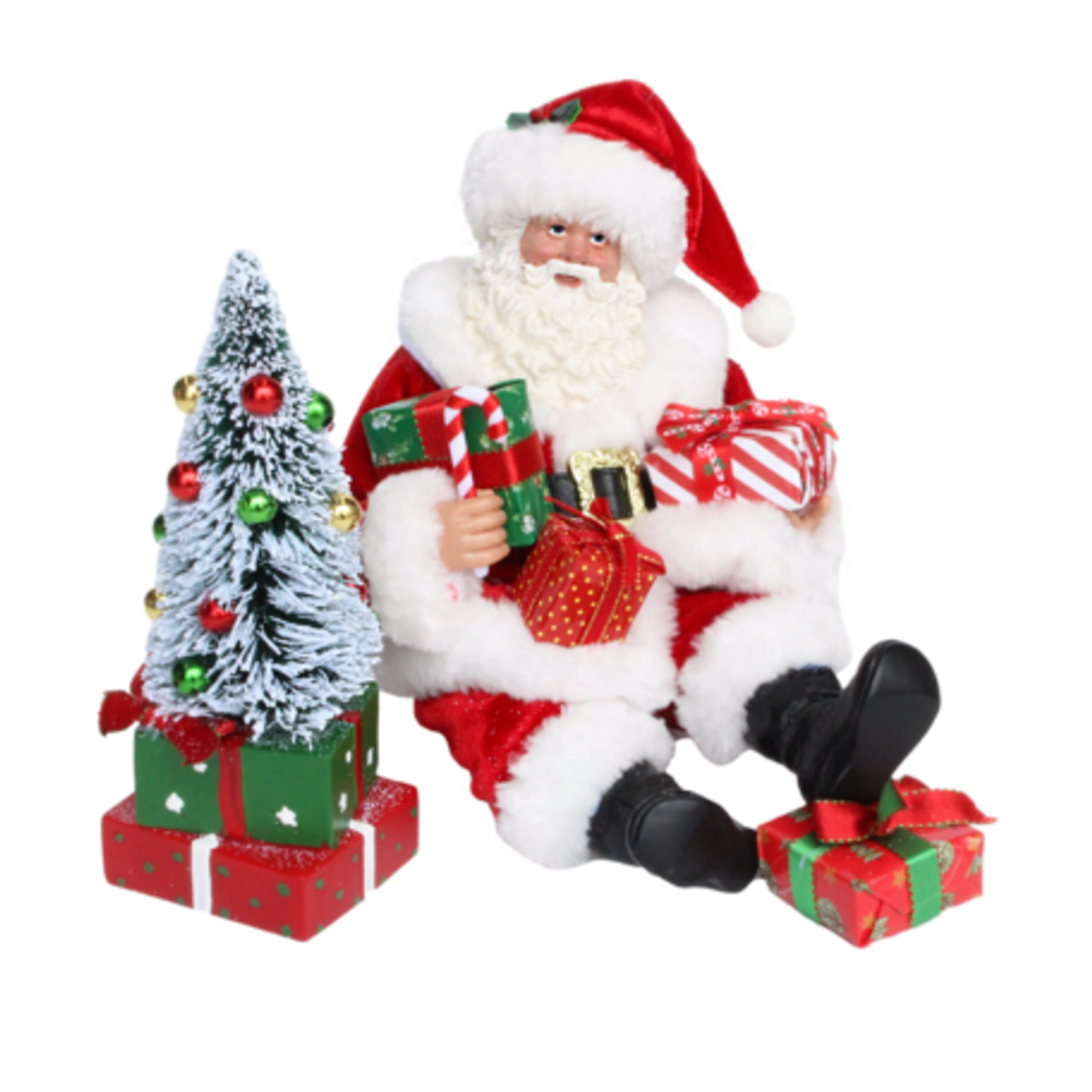 Sitting Santa Lounging with Tree 11in (2pc)