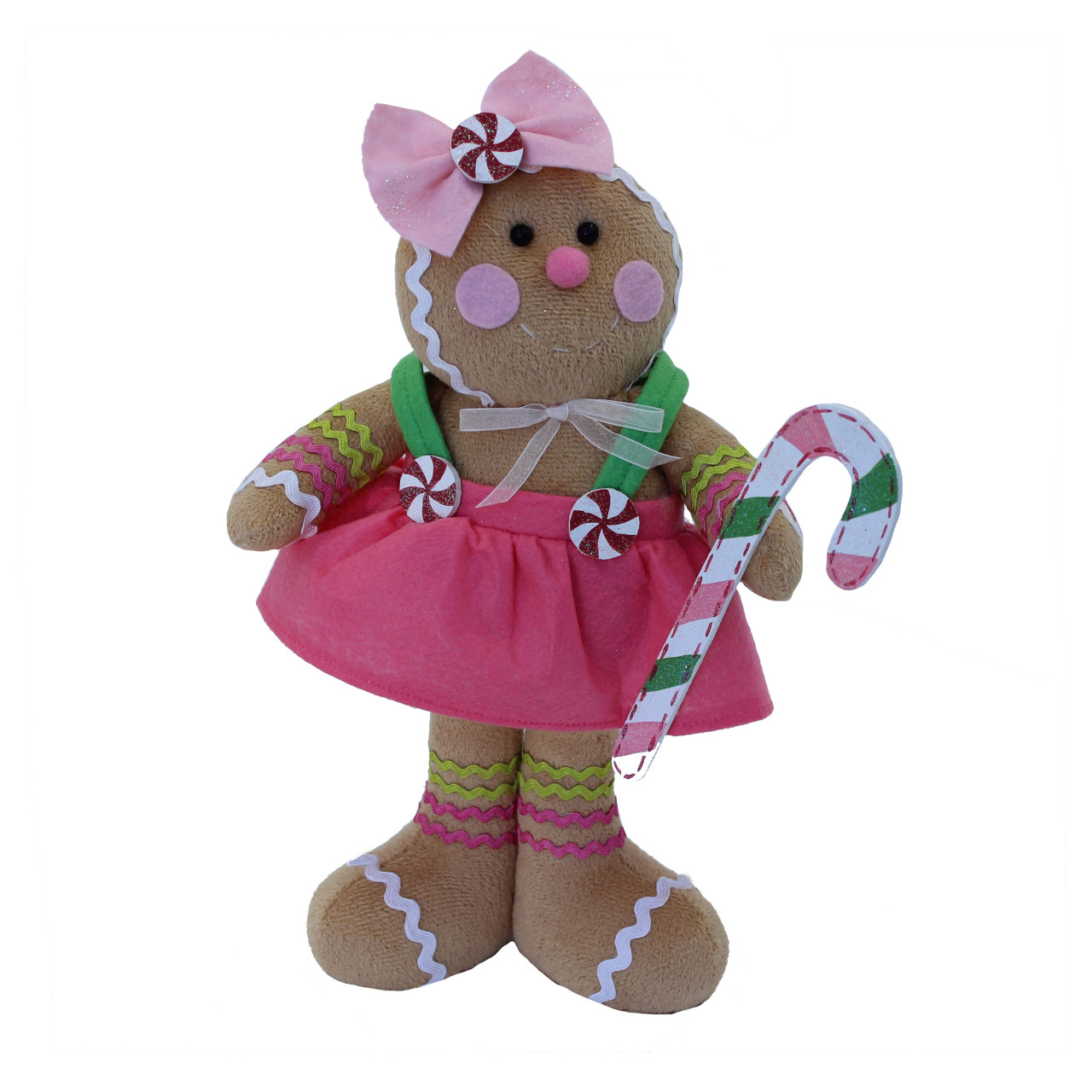 Fabric Gingerbread Standing Girl 11in