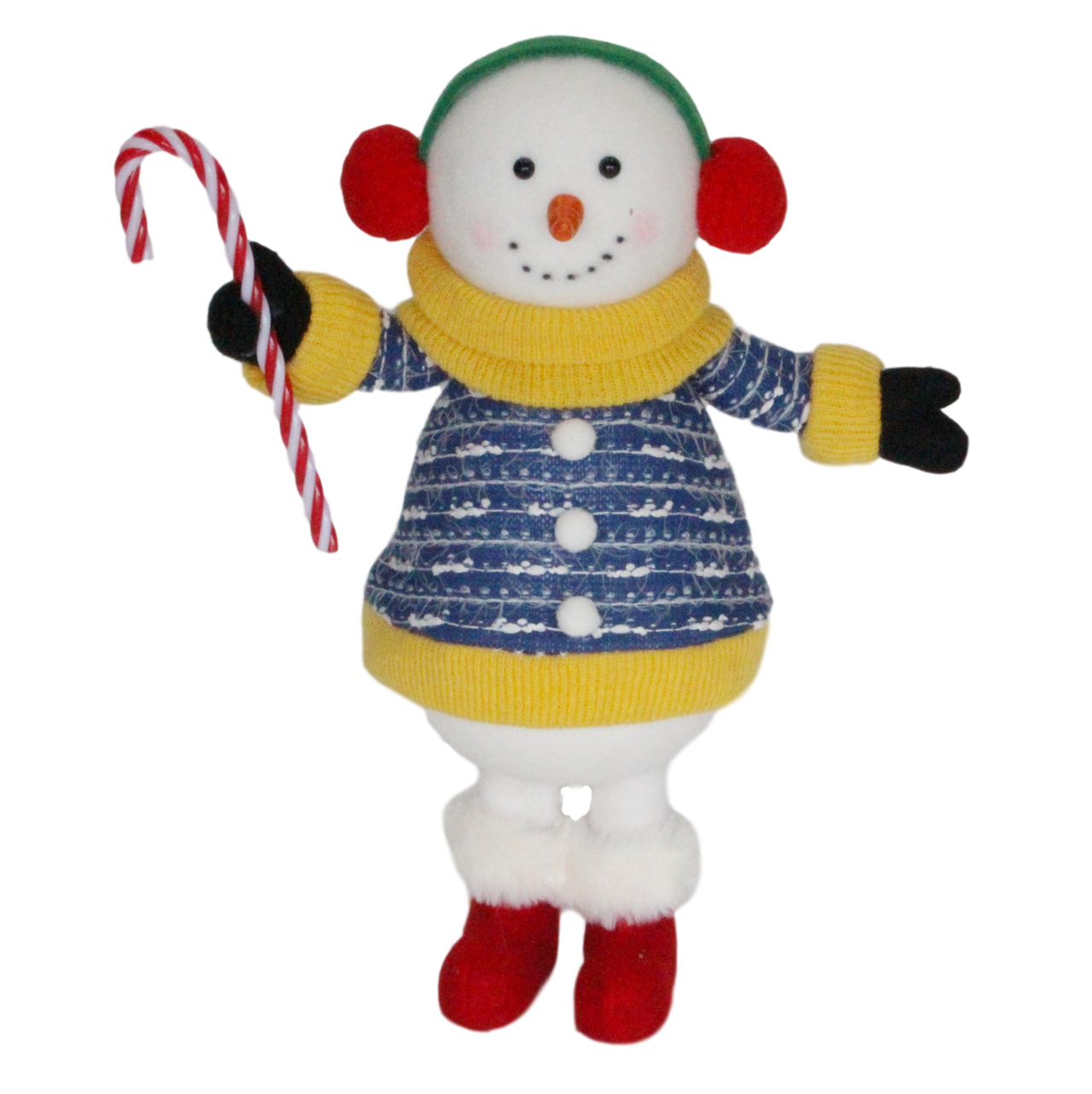 Standing Snowman with Earmuffs 13in