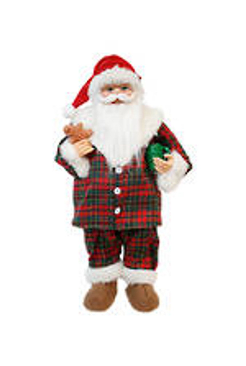 Santa with Red Plaid PJs - 60cmH