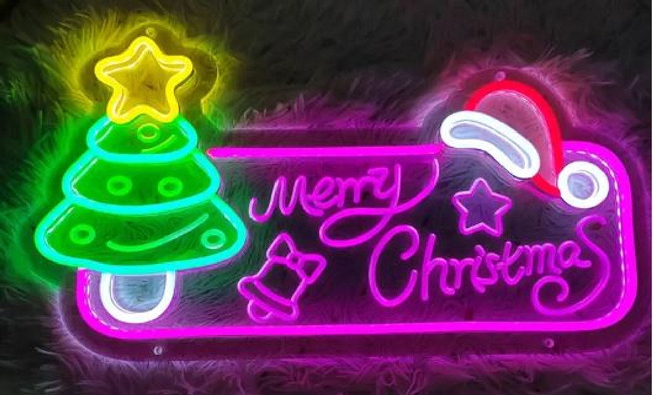 Merry Xmas Hanging Neon Light