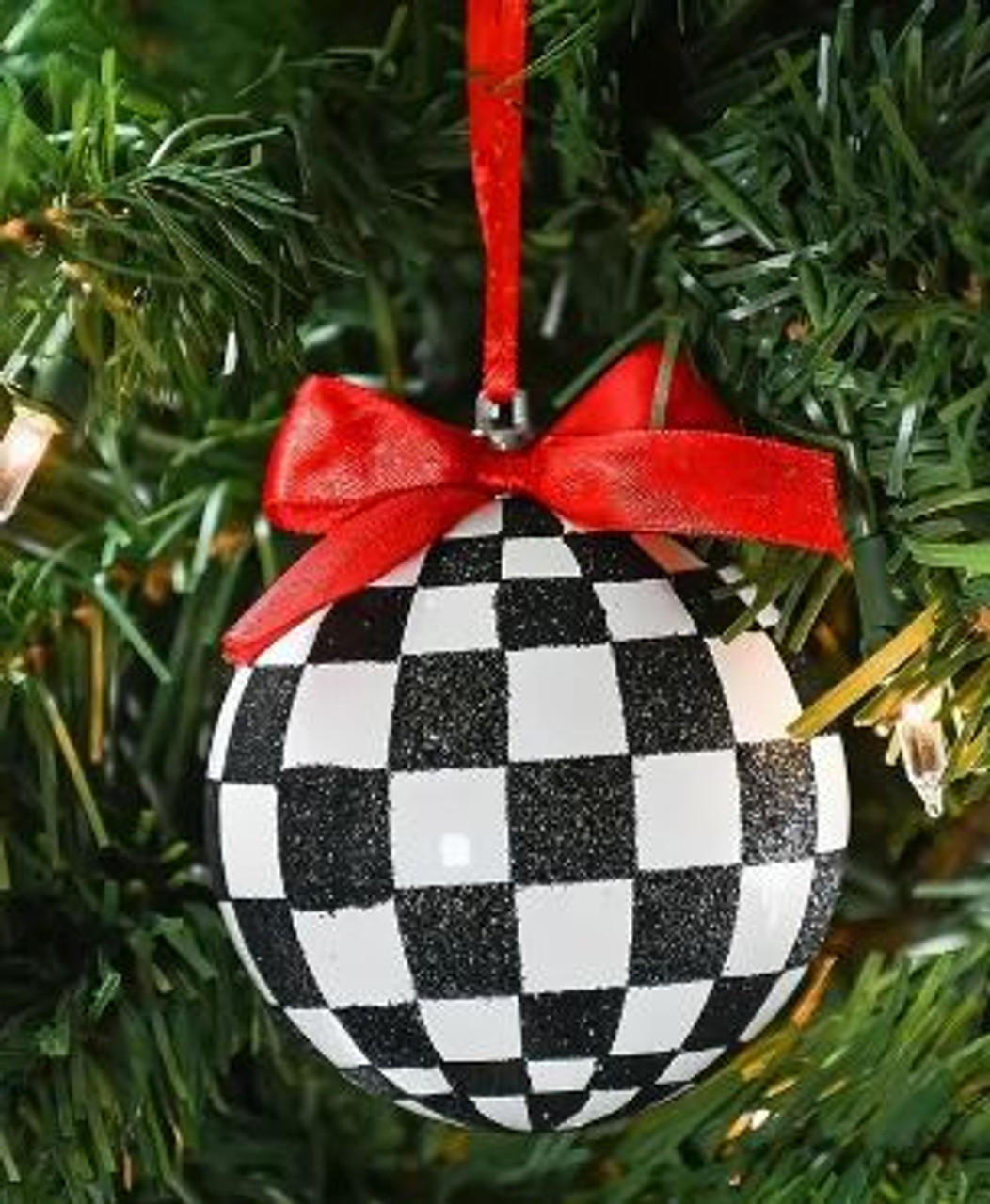 Black White & Red Christmas Ball