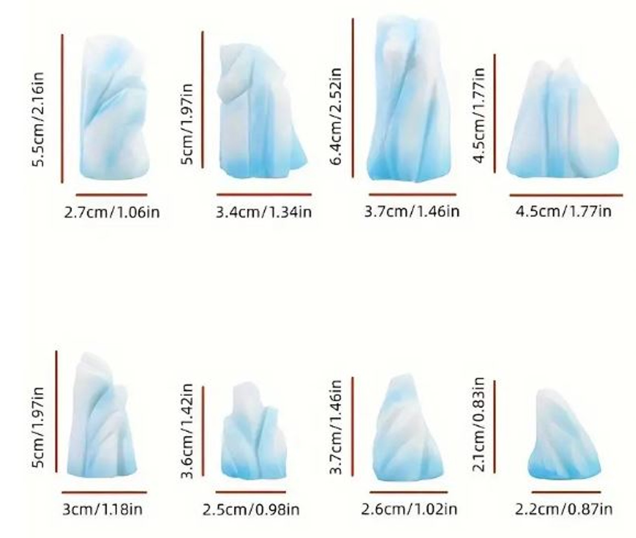 8 Pack Simulated Iceberg Landscape Figures