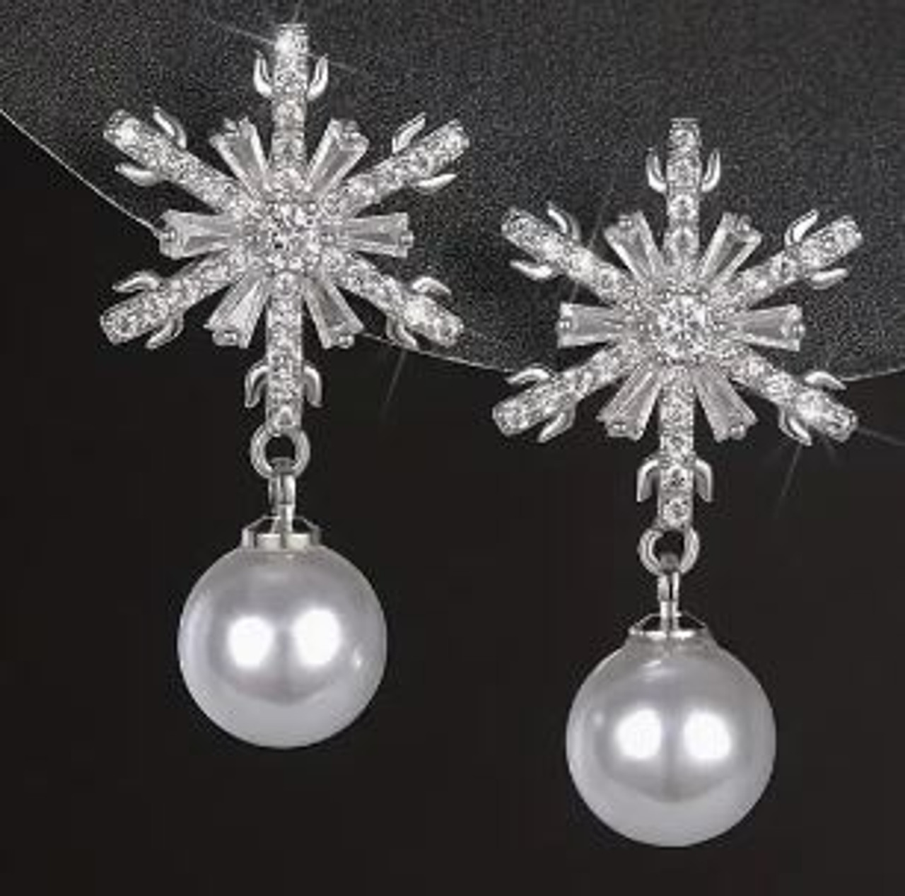 Rhinestone Snowflake Earrings