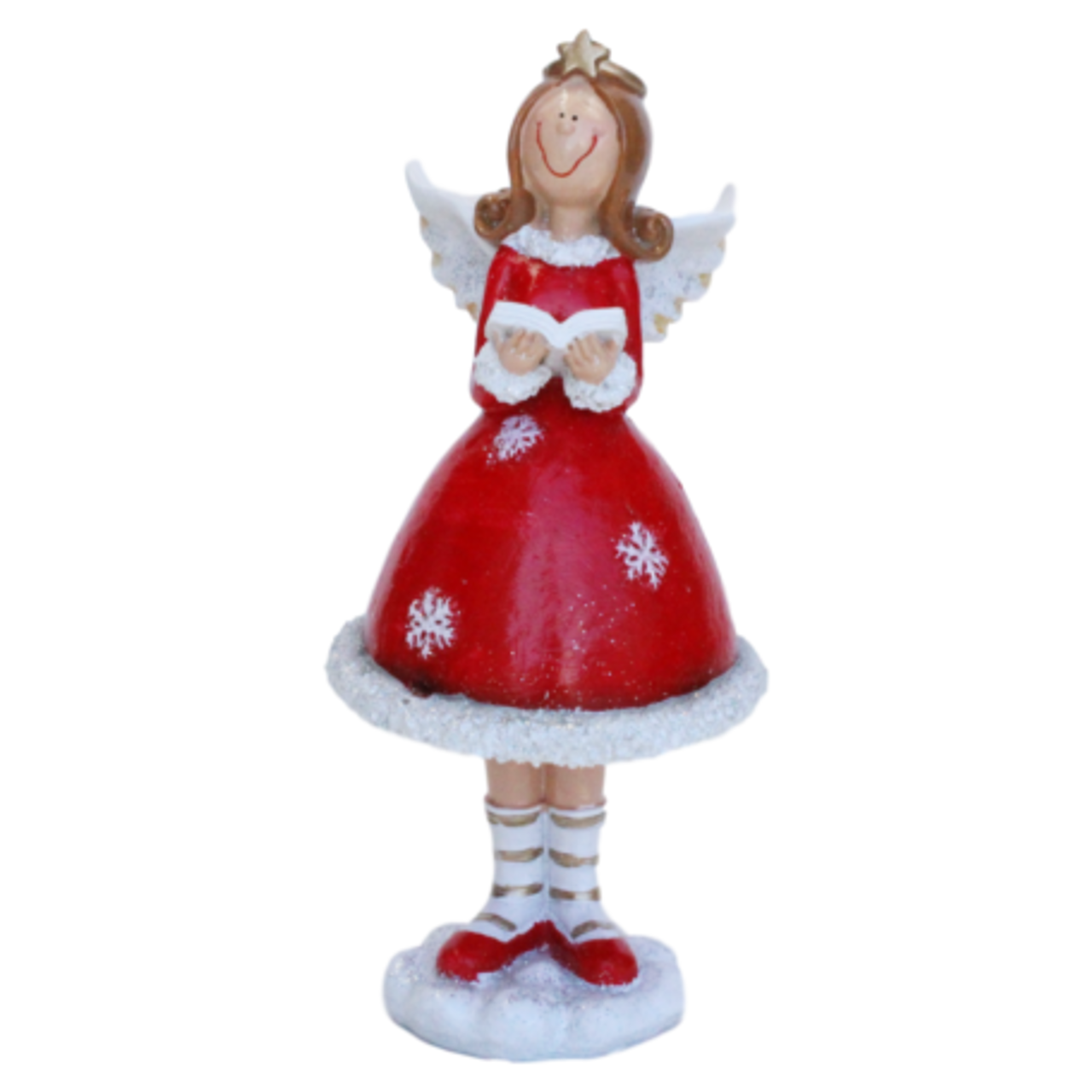 Comical Angel Holding Book Red/White