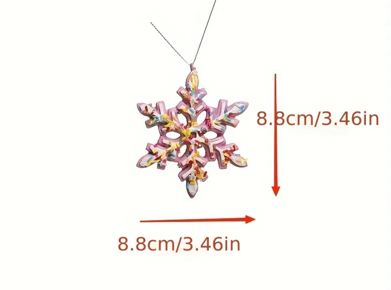 Pink/White Snowflake Ornament