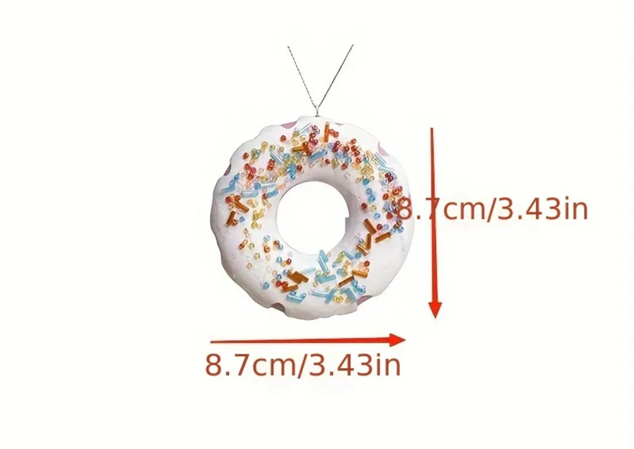 White Doughnut w Sprinkles Ornament