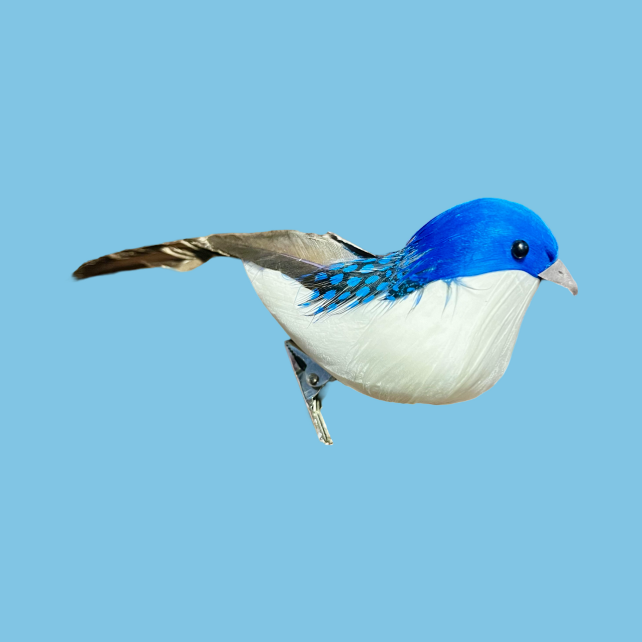Bird - Blue and White Clip On