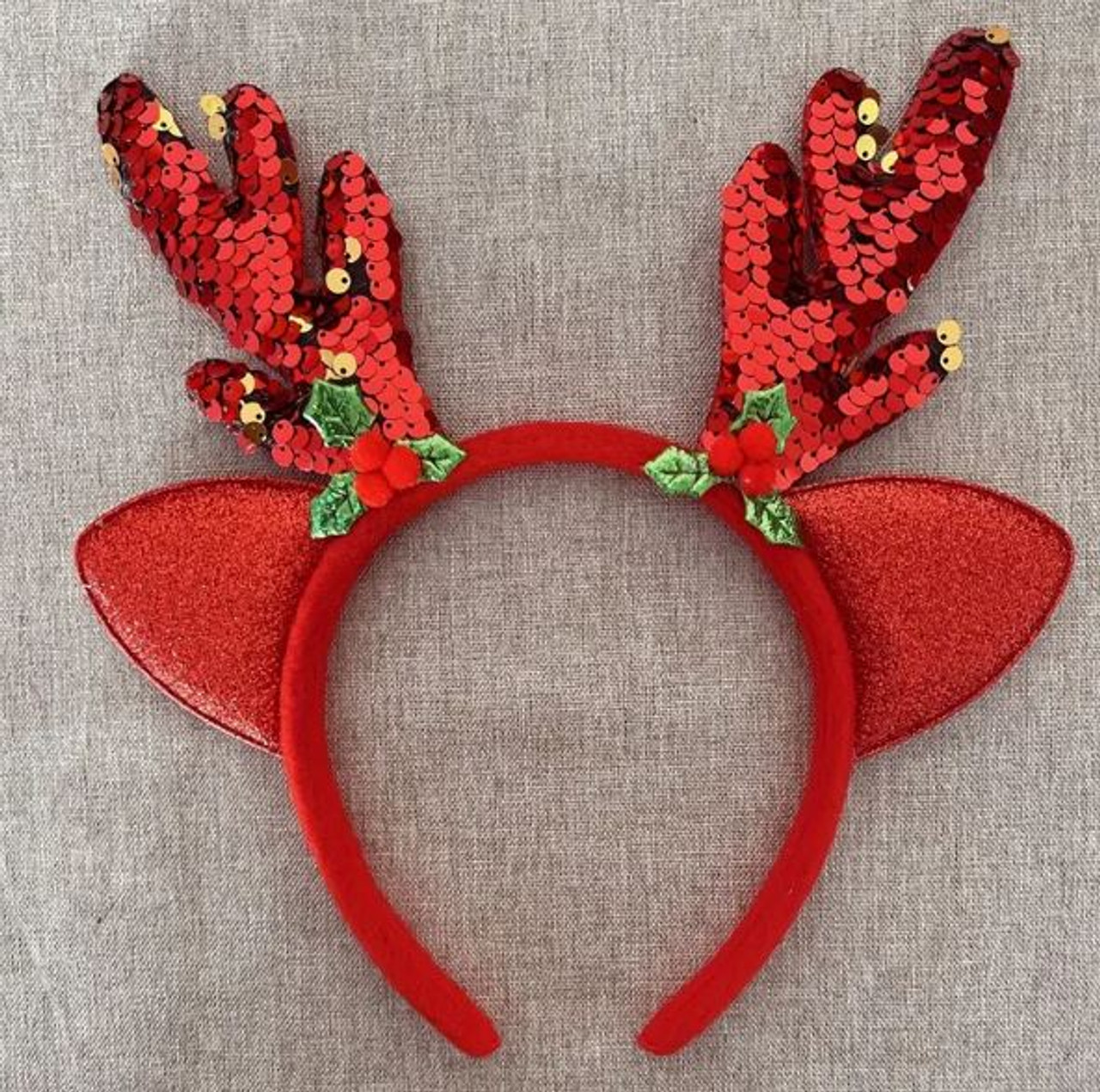 Red Reindeer Antlers Headband