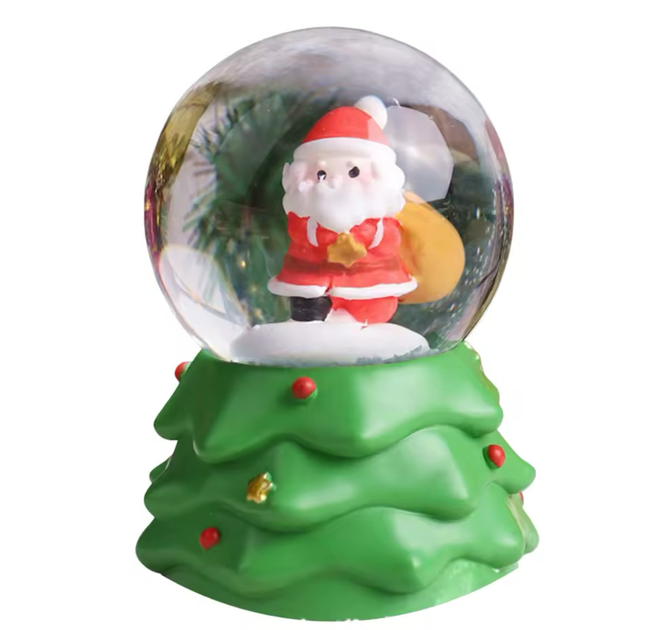 Green Xmas Tree Snowglobe with lights