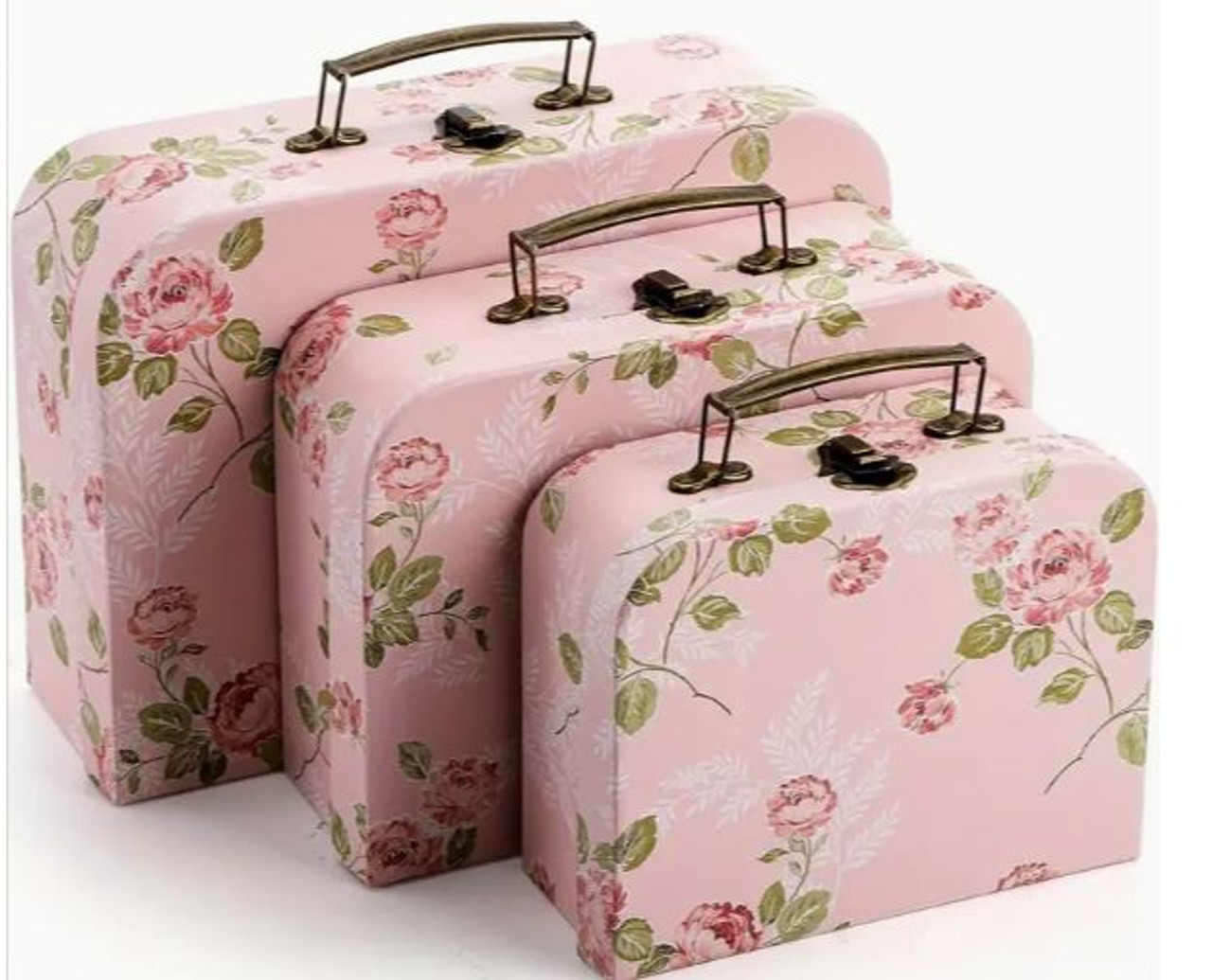 Pink Decorative Suitcases (assorted Sizes)