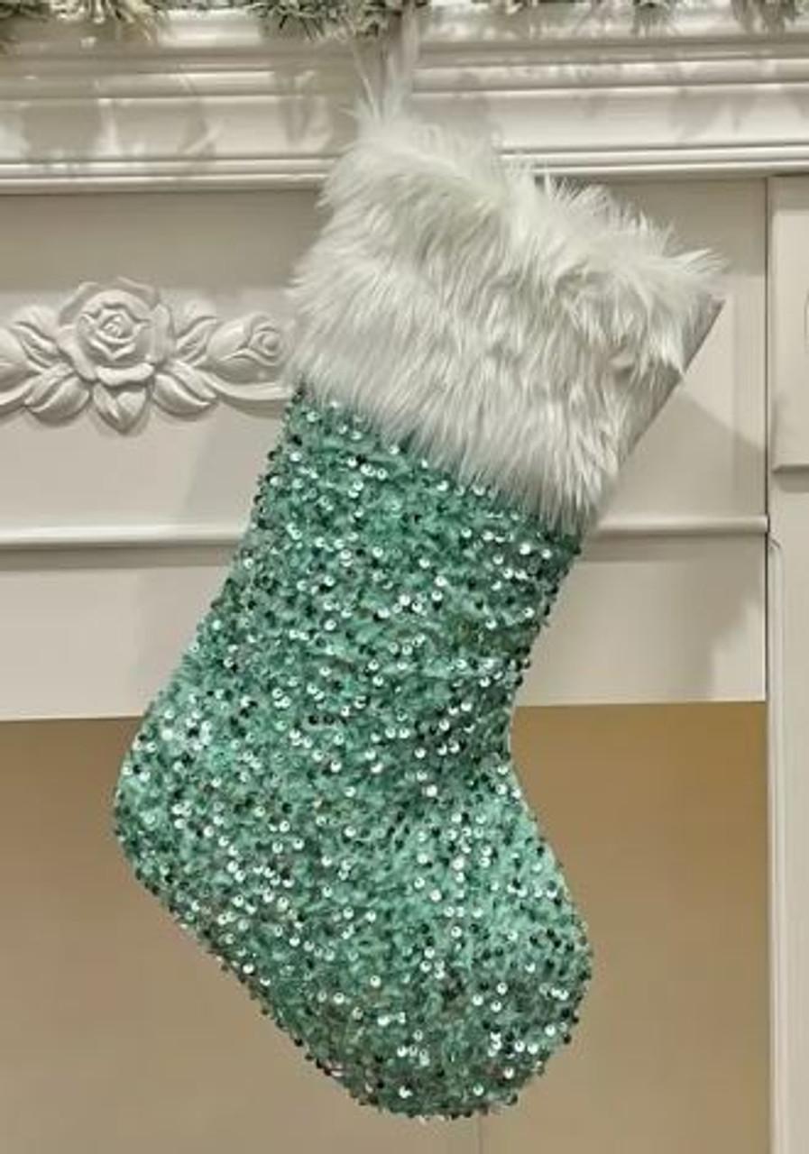 Sequin Xmas Stocking - Assorted Colours