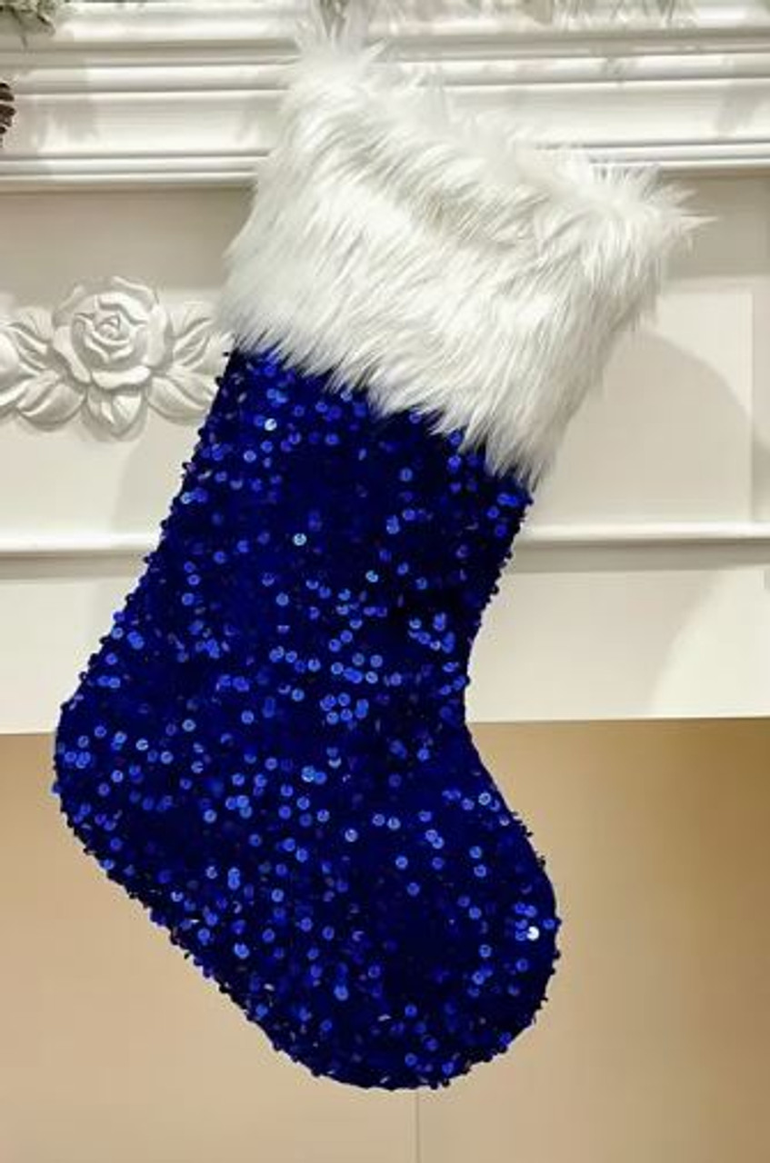 Sequin Xmas Stocking - Assorted Colours