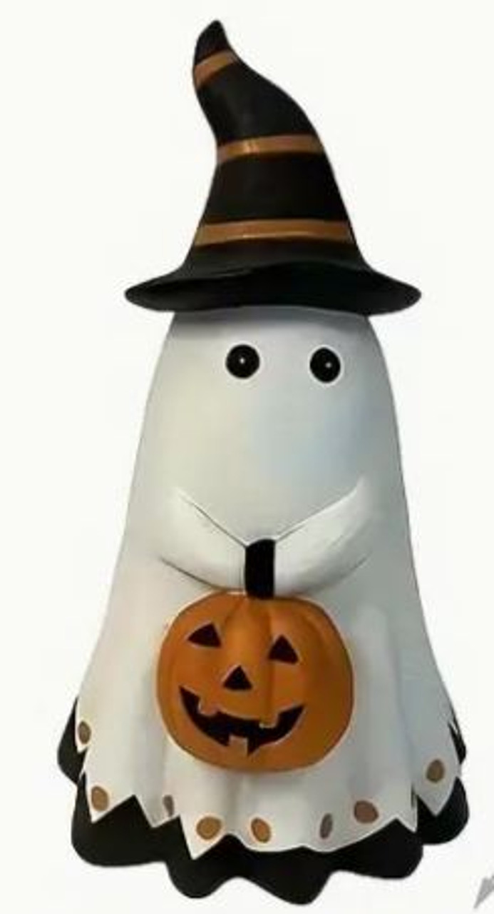 Ghost with Pumpkin and Hat