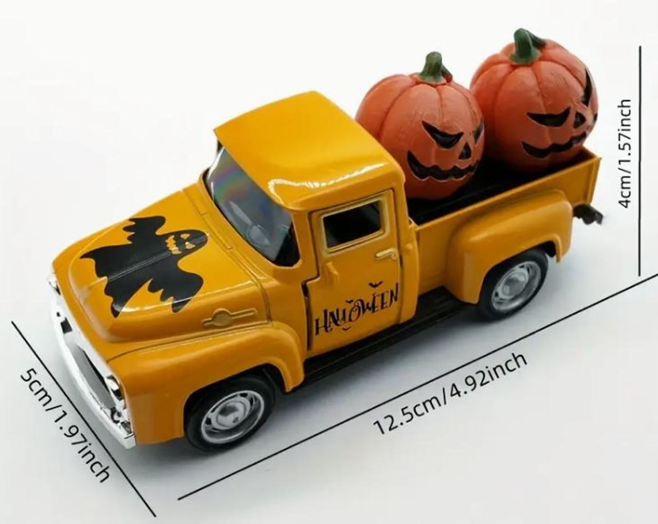 Halloween Orange Truck with Pumpkins