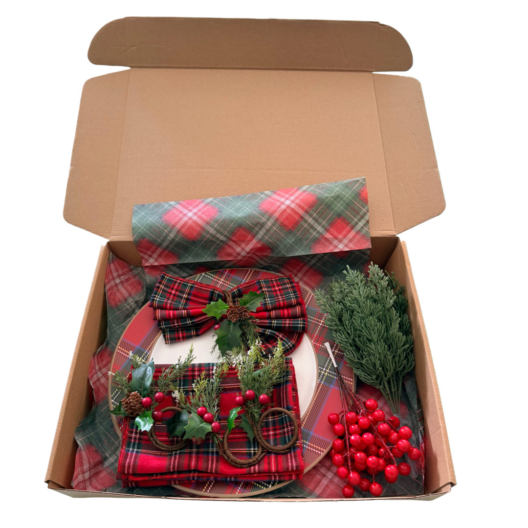 4 Setting Tartan Tableware Boxed Set