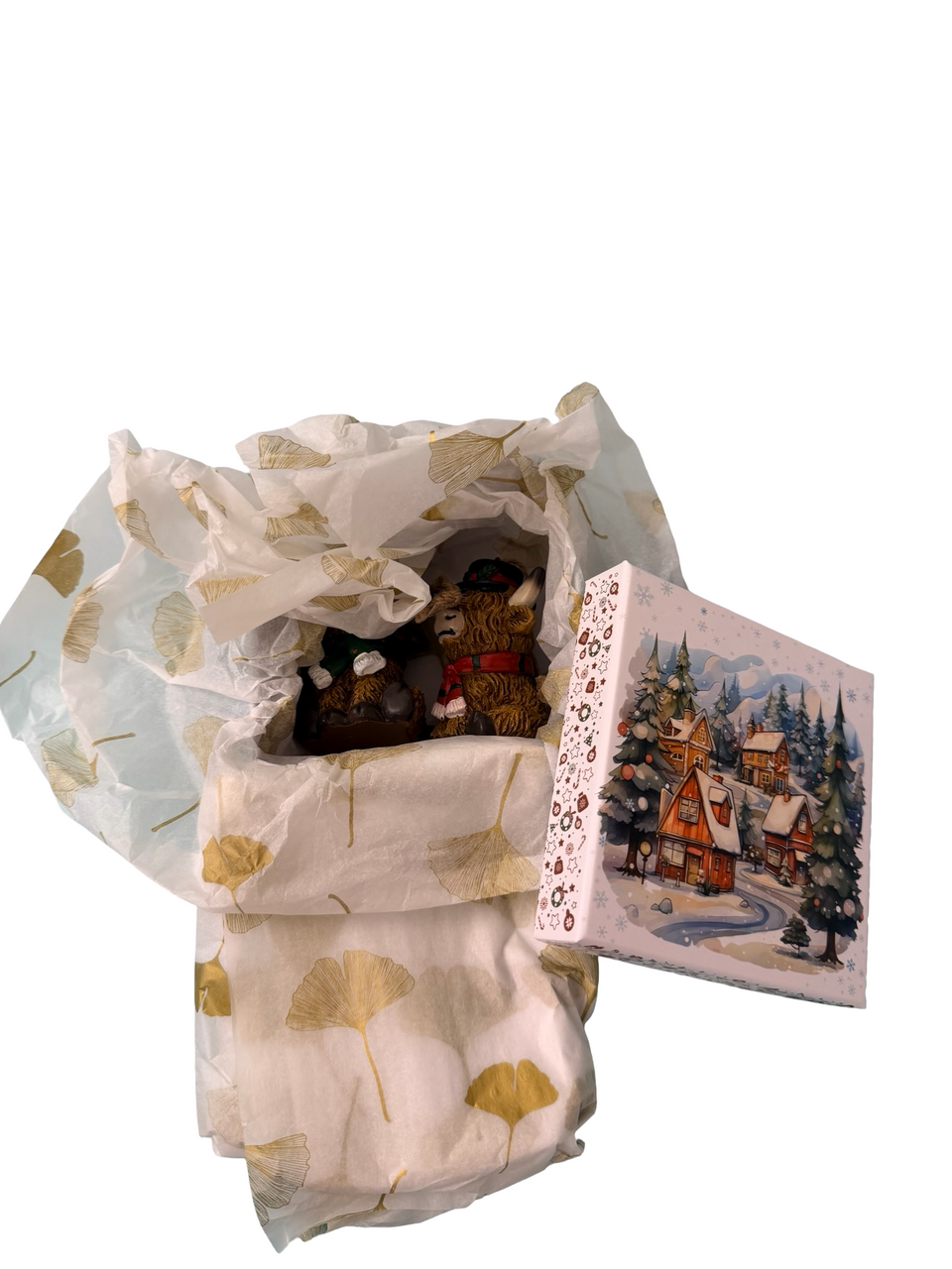 Resin Highland Coo Xmas Tree Hangers - Boxed Set