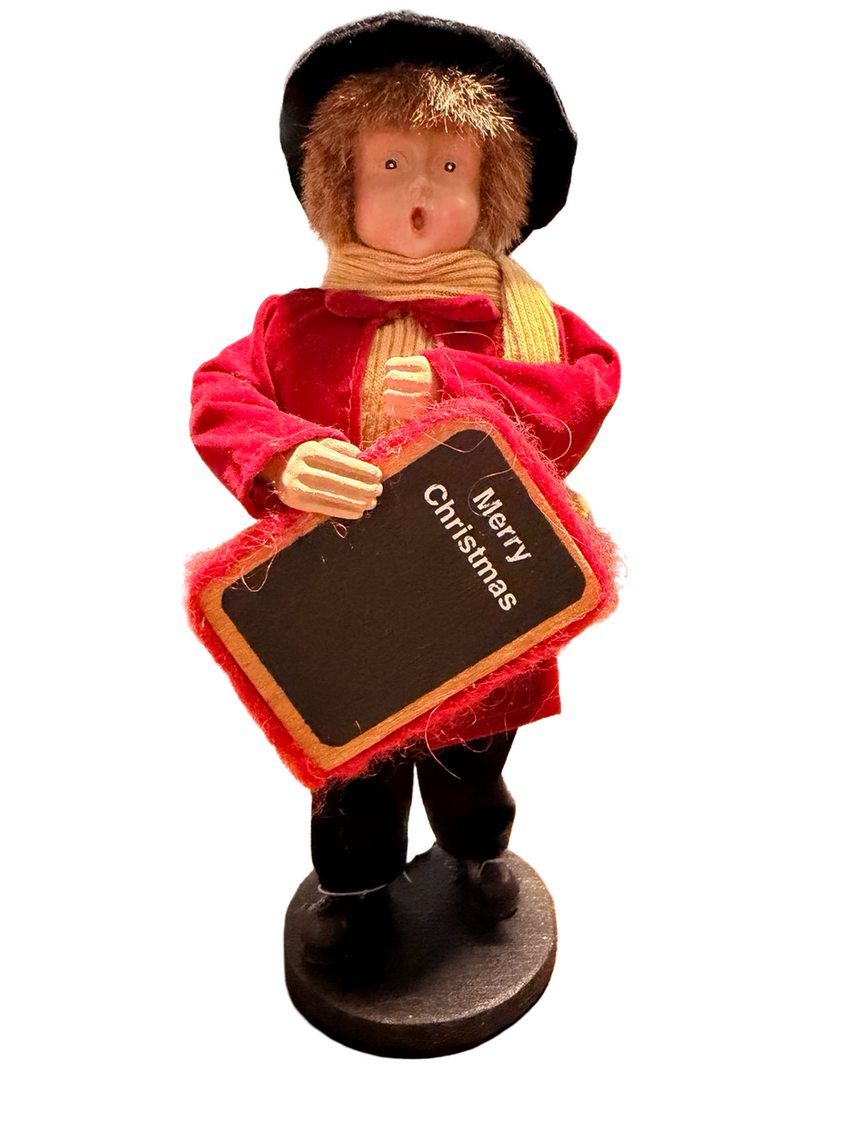 Antique Boy Caroler with Blackboard
