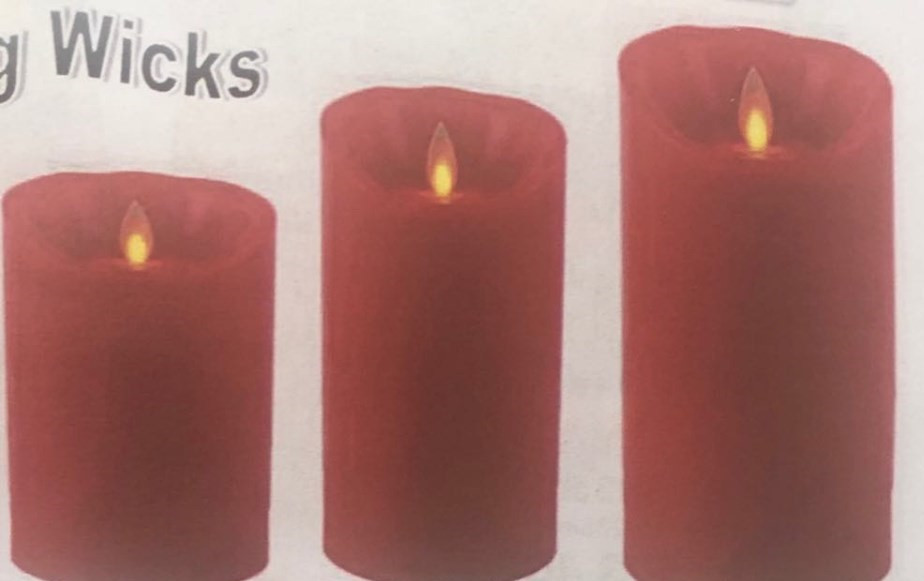 LED Moving Wicks Wax Candles Red (large)